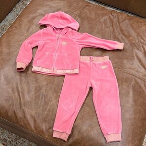 Juicy Couture Hot Pink Velour Hoodie & Joggers Set